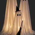 thumbnail image 5 of Sruoe 3 Pack Light Up Standing Fabric Ghost Yard Decorations, Witch Hat White Ghost Ornament, Kid Friendly Cute Halloween Decor For Front Porch Indoor Fall Home Layout, 5 of 7