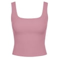 thumbnail image 4 of RMGVDSD Womens Tank Tops Summer Cropped Basic Seamless Ribbed Sleeveless Square Neck Tank Top Fashion Casual Solid Color Yoga Gym Shirts Stylish Blouses, 4 of 4