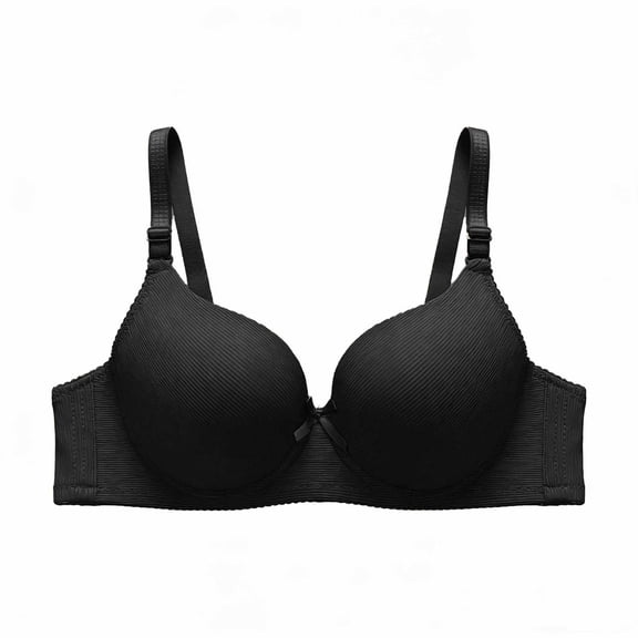 Gytharion Women's Soft Fabric Bras Solid Push Up Bras Comfortable Adjustable Underwire Bras