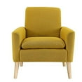 thumbnail image 6 of Dazone Modern Accent Fabric Chair Single Sofa Comfy Upholstered Arm Chair Living Room Furniture Yellow, 6 of 7