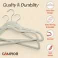 thumbnail image 4 of Ivory Velvet Hangers 5 Pack – Heavy-Duty 10 lbs Capacity, 360° Swivel Hook, Non-Slip & Space-Saving Design – Smooth Velvet Finish for Crease-Free Clothes & Effortless Closet Organization, 4 of 8