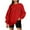 Red, variant on Merry Sweatshirt for Women Christmas Fleece Linend Sweaters Crew Neck Oversized Long Sleeve Pullover Tops