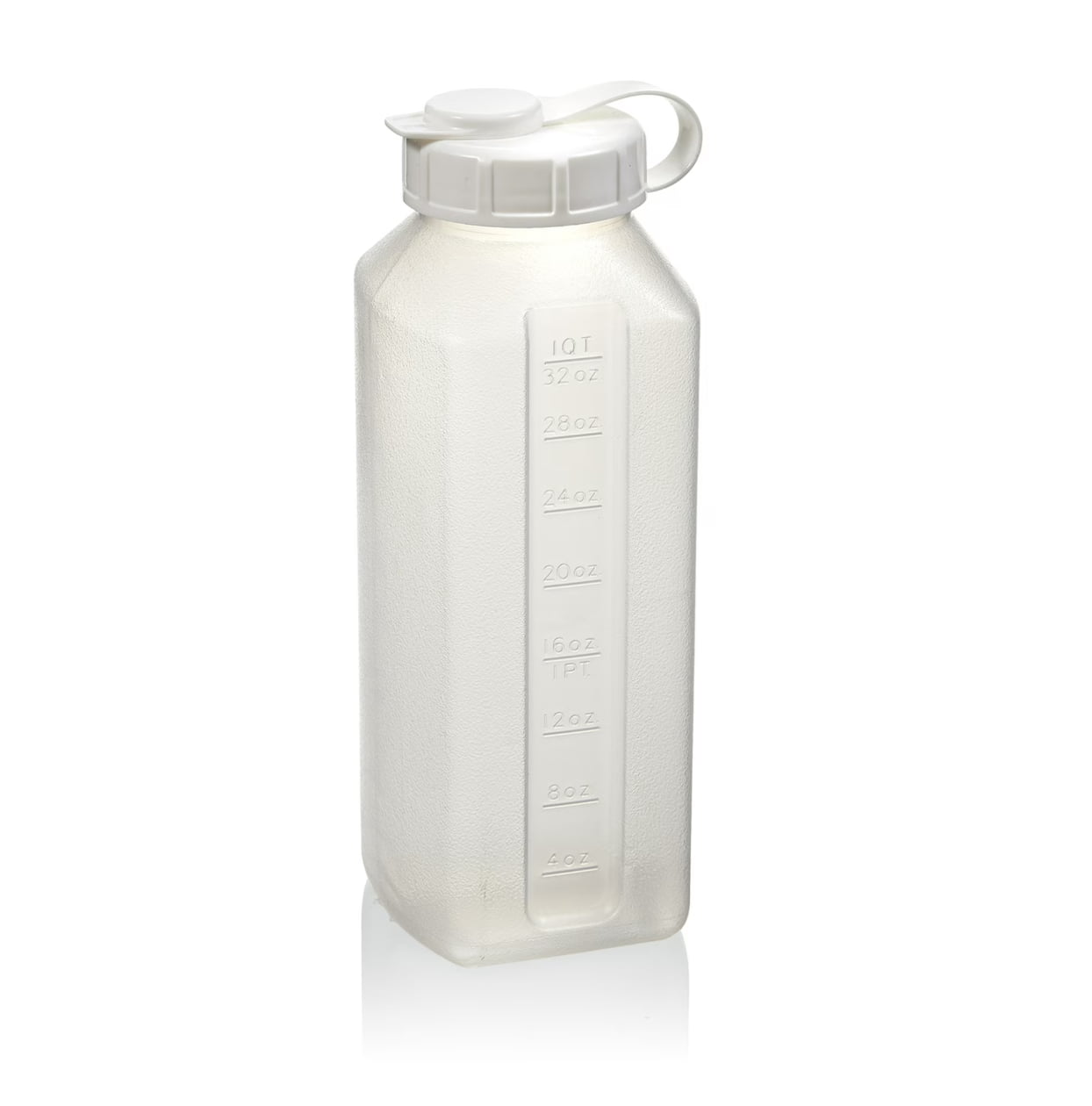 1-Quart (32 fl. oz) Water Bottle Refrigerator Shaker, Pitcher, Milk Storage, Juice, Engraved Measurements, Mixer Bottle, Leak Resistance, Dishwasher Safe, BPA Free