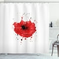 thumbnail image 1 of Ambesonne Poppy Flower Shower Curtain, Head of Opiate Flower, 69"Wx75"L, Red White Black, 1 of 3