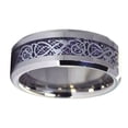 thumbnail image 2 of Wedding Rings For Men & Women 8mm Silver Tungsten Band Silver Purple Celtic, 2 of 3