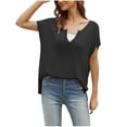 thumbnail image 2 of mfyjkho Tops Para Mujer, Camiseta De Manga Corta Holgada Informal De Color Liso Para Mujer Tops Para Mujer L, 2 of 5
