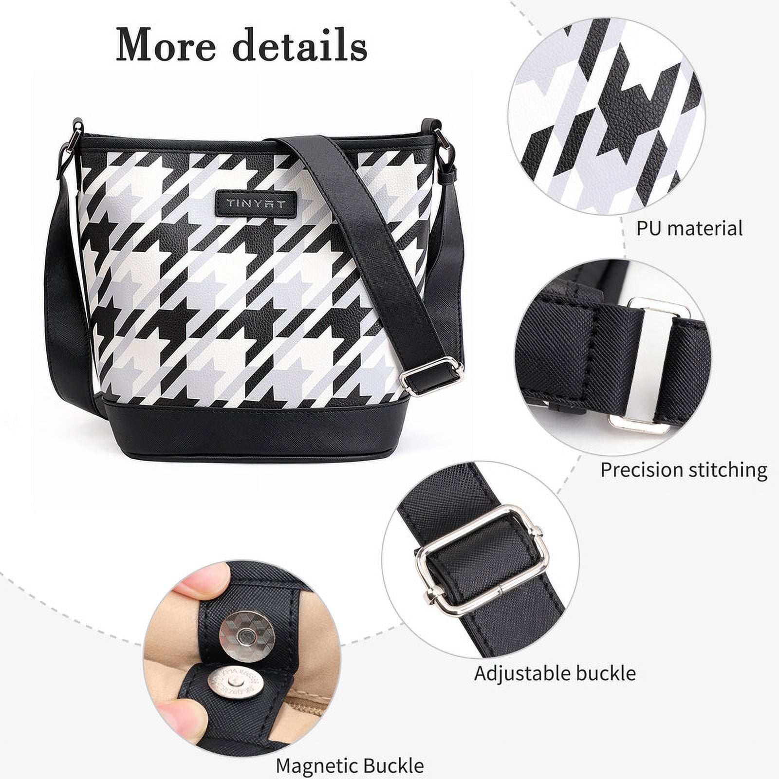 Tinyat Shoulder Bag for Women Waterproof Hobo Handbag Large Capacity Crossbody Purse with Adjustable Shoulder Strap for Daily Use and Shopping