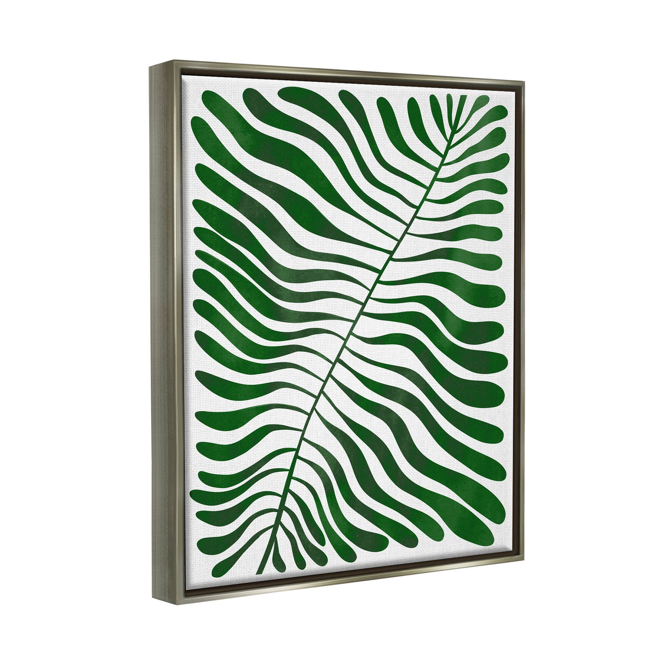 Abstract Fern Botanical Leaf Botanical & Floral Graphic Art Luster Gray Framed Art Print Wall Art