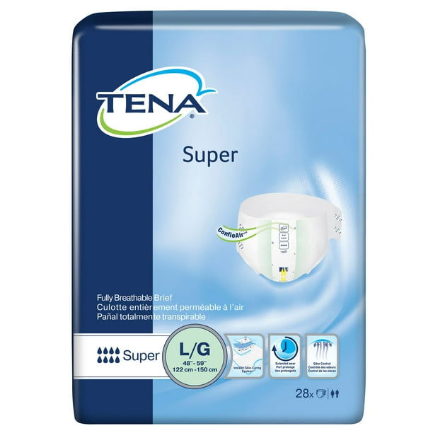 TENA Super Heavy Absorbency Adult Incontinence Overnight Brief, Large