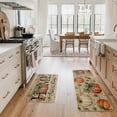 thumbnail image 3 of Sm:)e Pumpkin Maple Leaf Sweet Home Linen Fall Kitchen Rugs and Mats, 17x29Inch and 17x47 Inch, Non Slip Mat for Porch Patio Hallway, 3 of 6