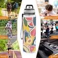 thumbnail image 7 of Fruits Leaves Sports Water Bottle Portable Travel Mug 32oz BPA Free Leak Proof Straw Transparent Tritan for Gym Yoga Cycling Camping, 7 of 7