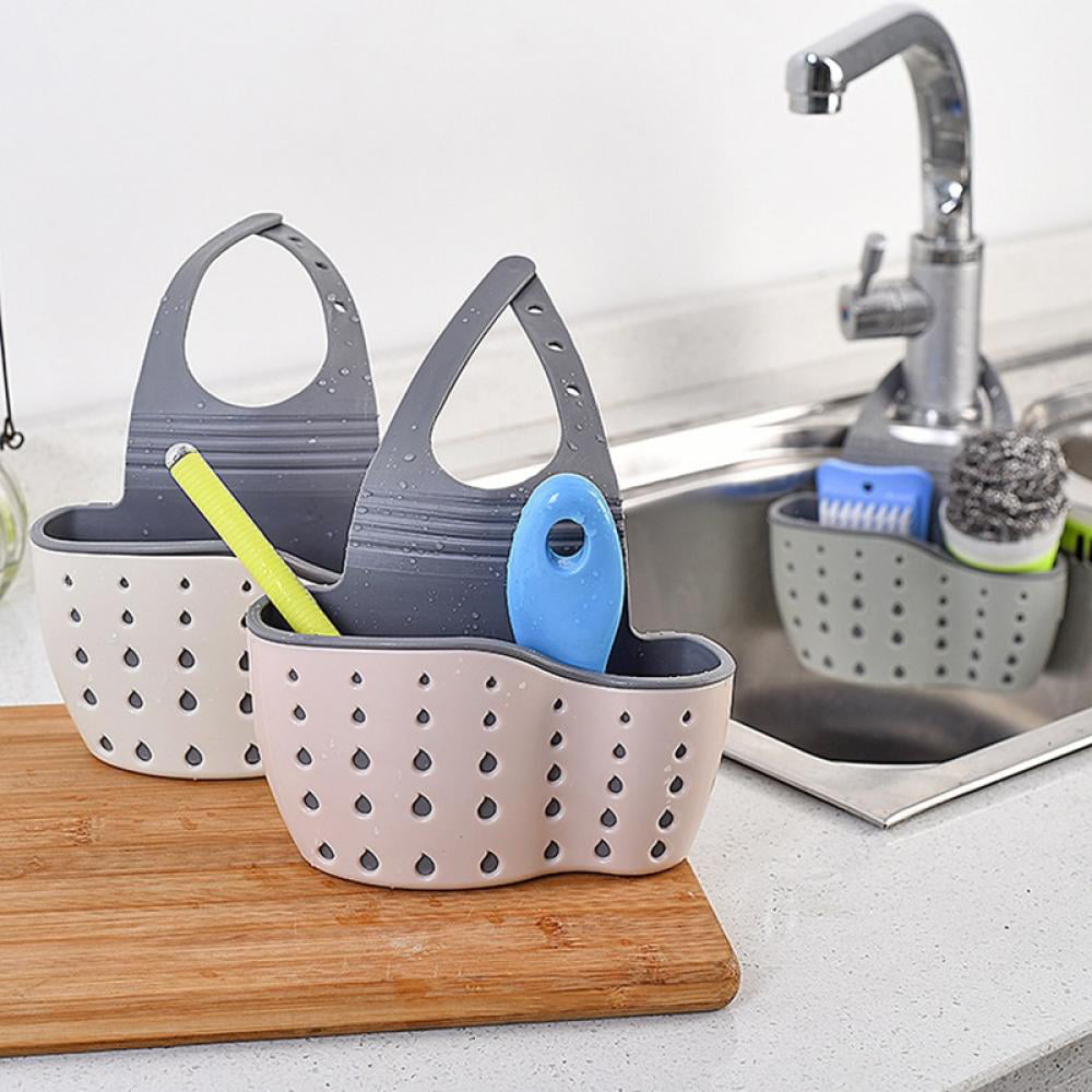 Happitasa Silicone Kitchen Sink Organizer Tray and Sponge Holder | Zigzag  Style (Cool Grey, 12 x 4)