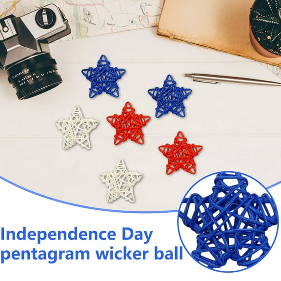 18pcs 250th Anniversary Independence Day Decorations Independence Day Celebration: Pentagram Vine Ball Decoration Set