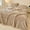 Khaki, variant on White Fuzzy Plush Throw Blanket for Office Naps, Wide Striped Thick Faux Rabbit Fur, Flannel Blanket for Sofa Bed, Living Room Home Bedroom Decor Dorm Essentials, Off White, 60"×80 "