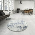 thumbnail image 3 of Ahgly Company Indoor Round Mid-Century Modern Platinum Gray Oriental Area Rugs, 7' Round, 3 of 6