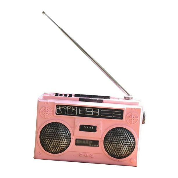 perfecl Modelo De Radio Manualidades Decoración para Hogar Artesanías de radio vintage Rosado