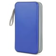 thumbnail image 2 of Gustave 96 Capacity CD Case DVD Case Holder Hard Plastic Zipper Protective Case Portable CD DVD Disc Storage Organizer Wallet Bag for Car Home Office Travel, Blue, 2 of 8
