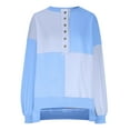 thumbnail image 4 of Ultrave Sweatshirts for Women Color Block Button Down Neck Long Sleeve Clothing for Women, 4 of 6