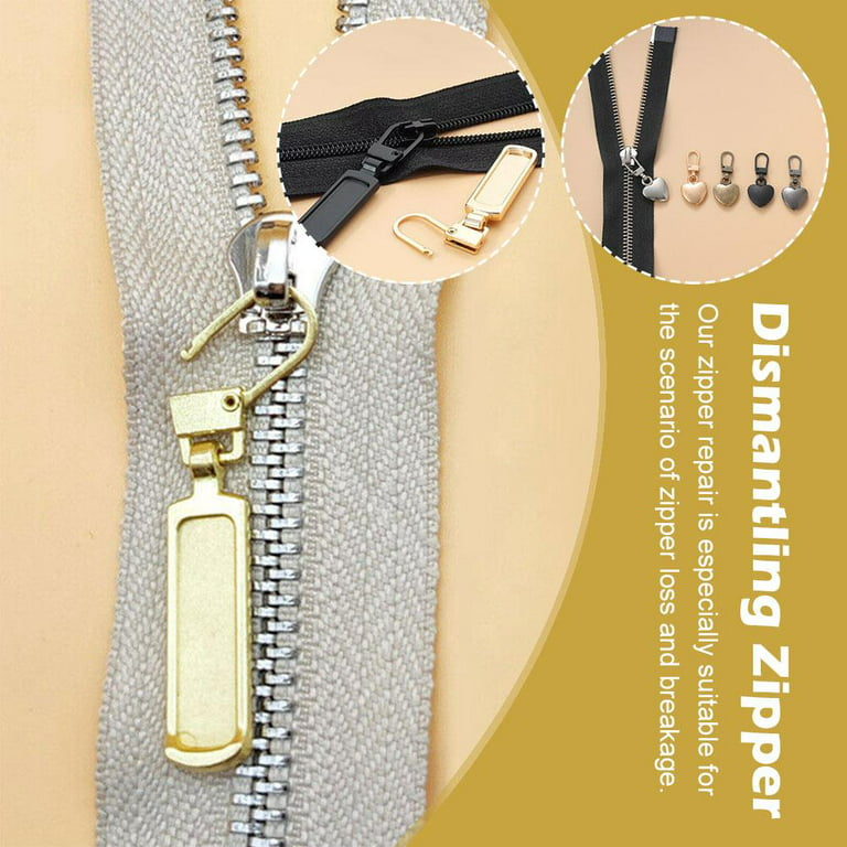 10 Pieces Zipper Pulls Replacement Zipper Pull Tab Detachable Zipper Clip Metal Zipper Pulls for Jacket, Luggage, Suitcase, Backpack
