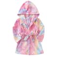 thumbnail image 1 of Zanarzt Kids Bath Robe Cotton Girls Fleece Robe Boys Hooded Bathrobe Soft Flannel Robe for Kids Pink,2-3 Years, 1 of 6