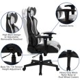 thumbnail image 4 of Cumberland Comfort Series High Back Gray and White Reclining Racing/Gaming Office Chair with Adjustable Lumbar Support, 4 of 9