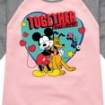 thumbnail image 3 of Disney - Together Fur Ever Mickey Pluto - Youth Girls Raglan Graphic T-Shirt, 3 of 5