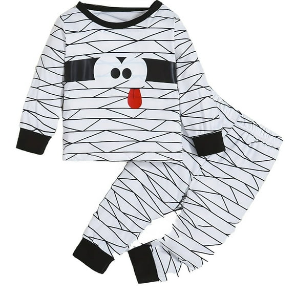 Gunia Halloween Baby Boy Pajamas Girls Matching Outfit Boys Pyjamas,White 1-2 Years