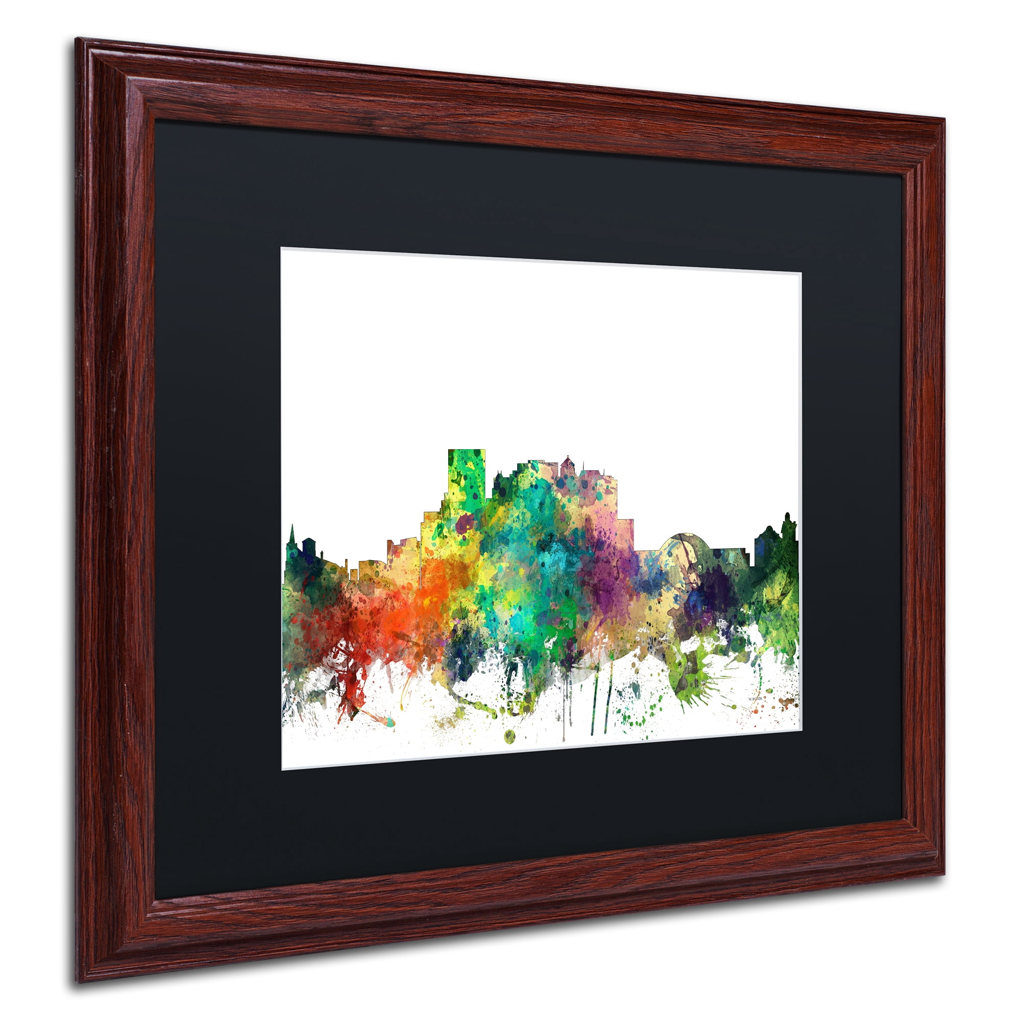 Trademark Fine Art 16 x 20 Landscape Matted Framed Art 'El Paso Texas Skyline SP' by Marlene Watson