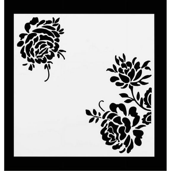 5x5 Roses Decorating and Crafting Stencil