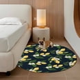 thumbnail image 2 of Lemons Leaves Round Area Rug 6Ft Washable Circle Rugs for Bathroom Office, Summer Fruits Floral Botanical Black Non-Slip Carpet Floor Mats Indoor Outdoor Carpet Runner Aesthetic Home Decor, 2 of 8