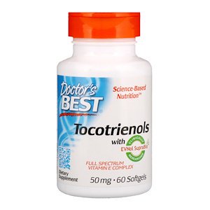 Doctor's Best, Tocotrienols with EVNol SupraBio, 50 mg, 60 Softgels (Pack of