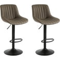 thumbnail image 1 of LivinVeluris Bar Stools Set of 2, Swivel Counter Height Stools with Back for Kitchen Island, Breakfast Bar, Dining & Game Room, Adjustable PU Leather, 1 of 5