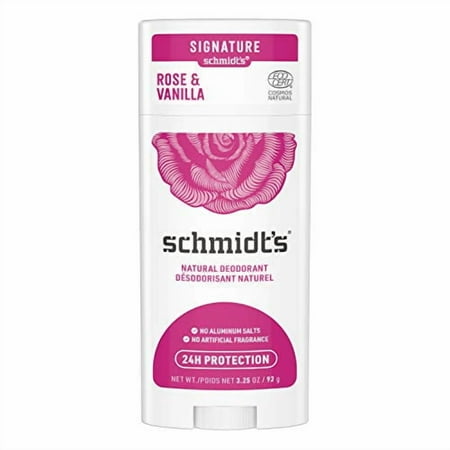 Schmidt's Natural Deodorant Stick Rose + Vanilla 3.25 oz