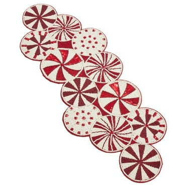 Saro Lifestyle Candy Cane Table Runner