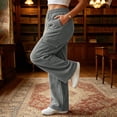 thumbnail image 6 of ZHYou No Boundarie Women's Corduroy Drawstring Wide Leg Pants Textured Loose Fit Casual Cargo Trousers with Multi Pockets,Gray,Size L, 6 of 8