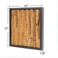thumbnail image 5 of Warmaxx Rustic Teak Wood Wall Art Decoration 17''x17 Farmhouse Carved Wall Art Décor for Home Living Room Bedroom Office Square Handcrafted Natural Wooden Bricks Pattern Wall Décor, 5 of 7