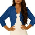 thumbnail image 3 of Oplxuo Women's Lace Shrugs, 3/4 Sleeve Bolero Sheer Floral Top Cardigan, 3 of 6