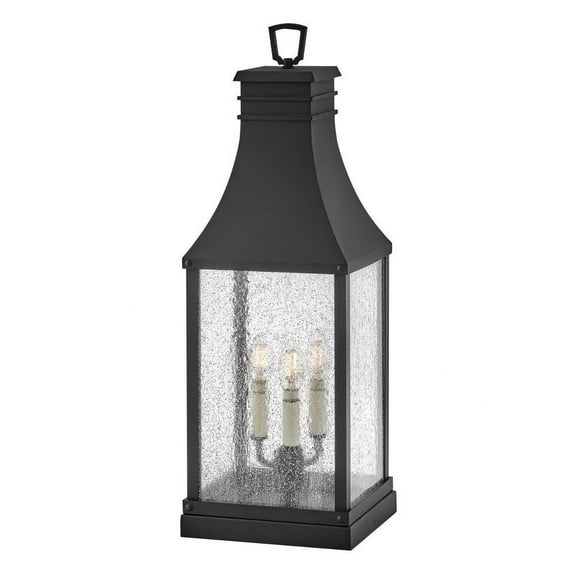3 Light Outdoor Pier Mount in Traditional Style-26.75 inches Tall and 9.5 inches Wide-Museum Black Finish-Incandescent Lamping Type Bailey Street Home