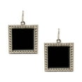 thumbnail image 4 of 1928 Jewelry Silver Tone Black Onyx Gemstone Square Drop Earrings, 4 of 4