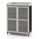 thumbnail image 2 of Costway Caseta de Jardín de Madera Gabinete de Almacenamiento Exterior 2 Estantes Puerta Caseta de Herramientas Impermeable 67 x 47 x 100 cm Gris, 2 of 9
