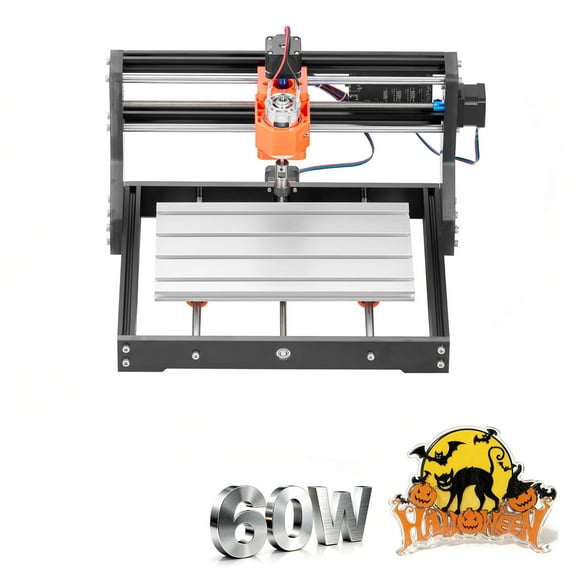 KFFKFF 3018 CNC Router Machine, 60W Spindle, 3-Axis Engraving and Milling Tool, featuring a 300 x 180 x 40 mm Work Area, Suitable for Wood & Cutting  (Offline Controller are not included)