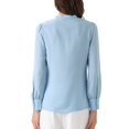 thumbnail image 3 of INSPIRE CHIC Women's Bow Tie Neck Tops Elegant Long Sleeve Business Work Office Blouse L Sky Blue, 3 of 4
