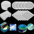 thumbnail image 3 of Coaster Resin Mold Soft Safe 5Pcs Resin Coaster Molds for Crafting ANGGREK Otros, 3 of 8