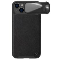 Allytech iPhone 14 Case with Slide Camera Cover, Full Protective Military Drop Proof Anti-scratch Business Type Leather TPU Hybrid Back Cover Case for Apple iPhone 14 - Black