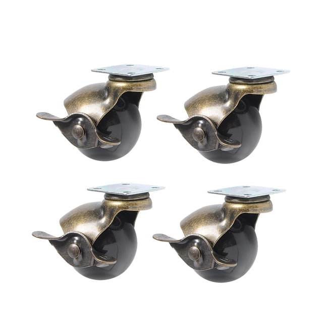 4 Pcs Roulettes à Billes de 2 Pouces pour Meubles de Bureau à Domicile Roulettes Pivotantes à Capuche Bronze Antique