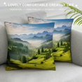 thumbnail image 3 of Creowell Trees Mountains Landscape Pillow Cushion Covers Short Plush Square Design Home Decor for Sofa Couch Bedroom Car Chair, 1PC Pillowcase 22x22in, 3 of 5