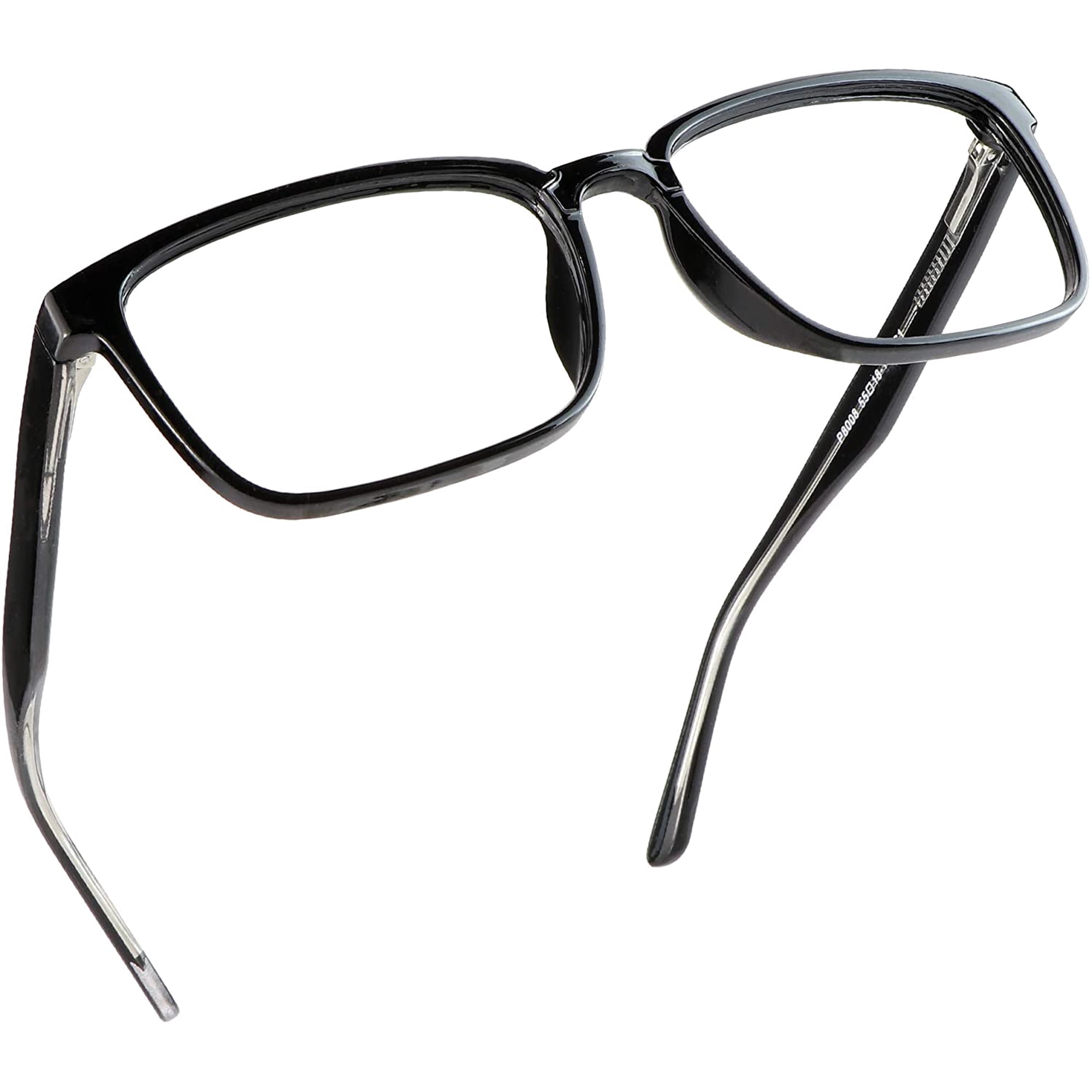 Reading Glasses with Flexible Spring Hinge, Blue Light Blocking Glasses for Women and Men, Anti eyestrain (Black, +0.25 Magnification)