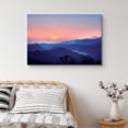 thumbnail image 2 of IDEA4WALL Canvas Wall Art Pink Sunset Over Purple Skyline and Blue Mountains and Valleys Landscape Wilderness Photography Realism Traditional Scenic for Living Room, Bedroom, Office - 16"x24", 2 of 5