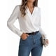 thumbnail image 3 of Blusa Plisada de Larga con Cuello en V para Mujer, Ideal para Oficina S, 3 of 8