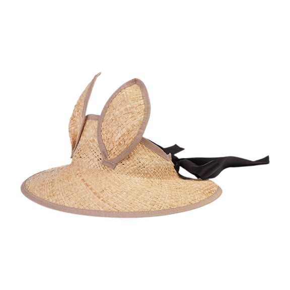 Almencla Kids Sun Hat Breathable Lovely Straw Hat for Travel Beach Picnic Camping Outdoor Brown